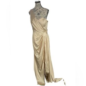Hebeos | Dresses | Nwt Hebeos Dark Green Oneshoulder Satin Gown | Poshmark